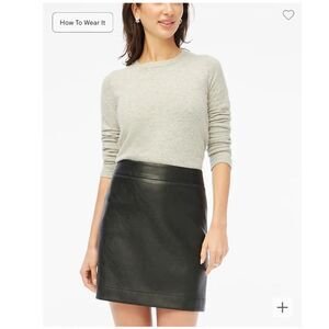 J. Crew Faux Leather A-Line Mini Skirt